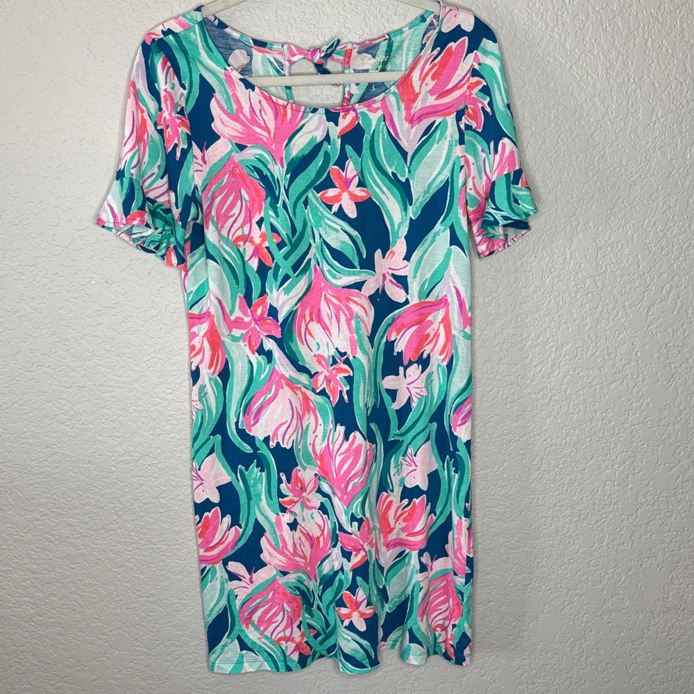 Lilly Pulitzer Mellorie Dress in Mr Peacock Dream A Little Dream Sz Medium - Picture 2 of 8